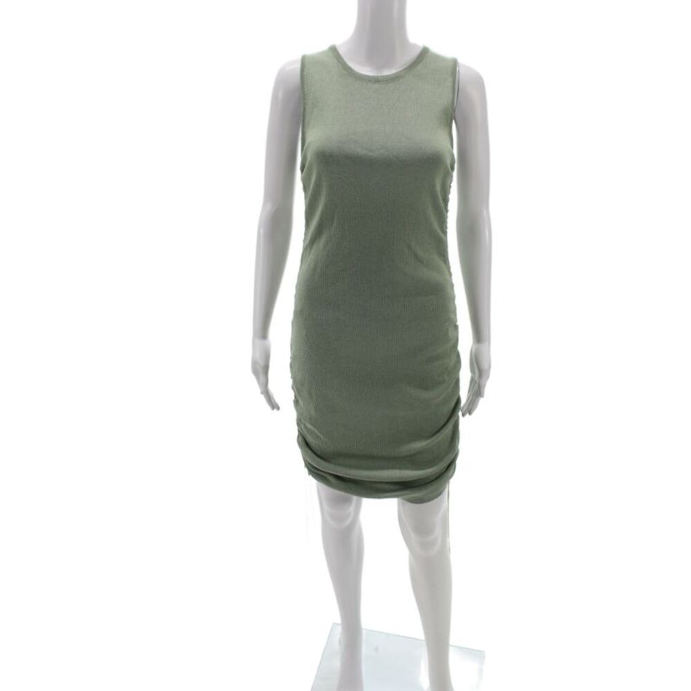 Lioness Womens Bodycon Dress Green Sleeveless Crew Neck Mini Size XL
